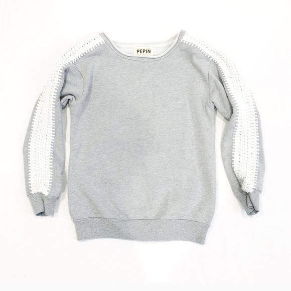 Anthropologie Tops - Anthropologie Gray Pepin Crew Sweatshirt XXS